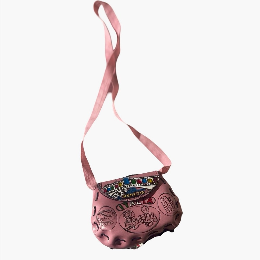 Gucio‎ Mini Italian Leather Souvenir Bag – Hand Decorated, 5”x6”, Made in Italy